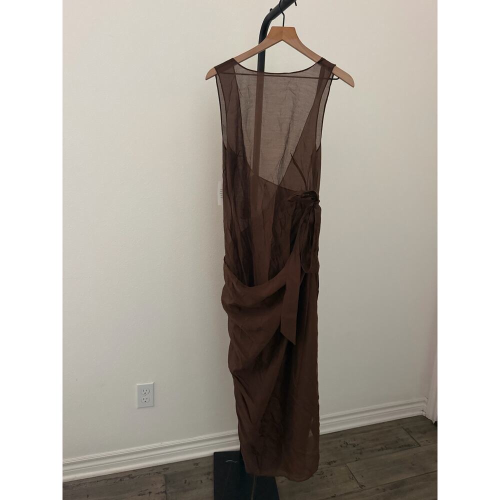 New Camila Coelho Mirelle maxi brown dress sz S $239 - Picture 4 of 6